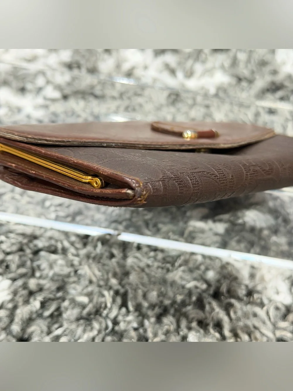 EUC Authentic Vintage Christian Dior Kiss lock Long Wallet Leather